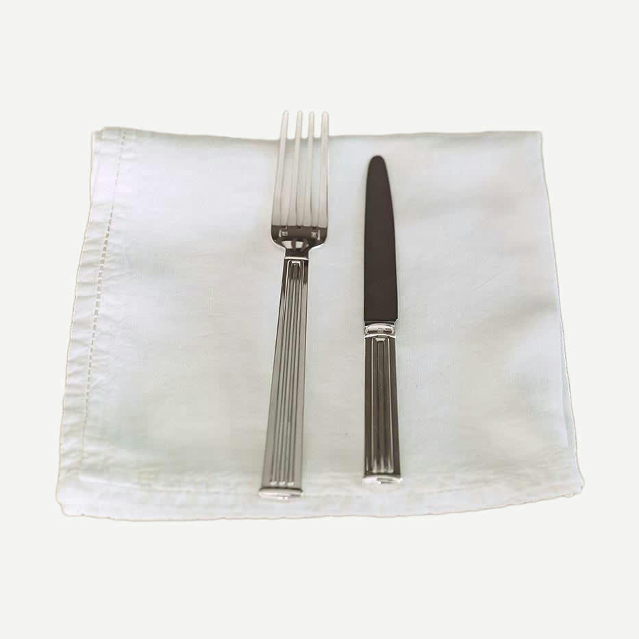 BASES DE LA TABLE - Serviette de table  Lin pur lavé  Ivoire  45x45