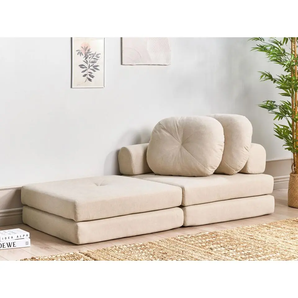 OLDEN - Slaapbank - Beige - Polyester