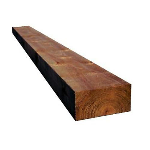 Pack de 4 traverse en bois de Pin Traité Marron 10x20x200 cm