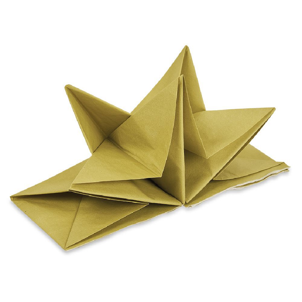Serviette origami en papier doré x12