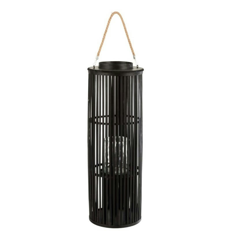 TUBE - Lanterne bambou noir H80cm