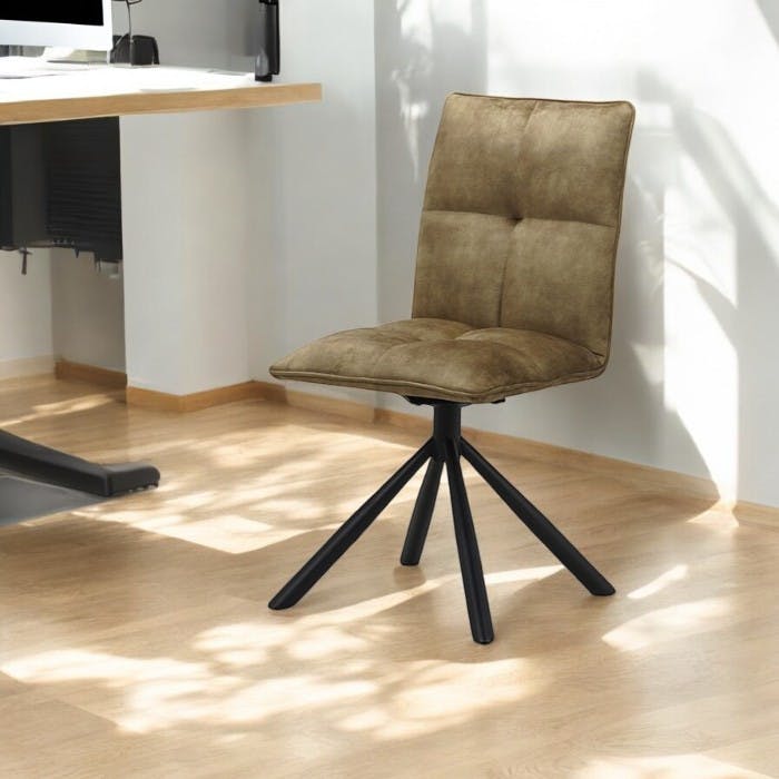 Chaise rotative tissu kaki (lot de 2) IENA
