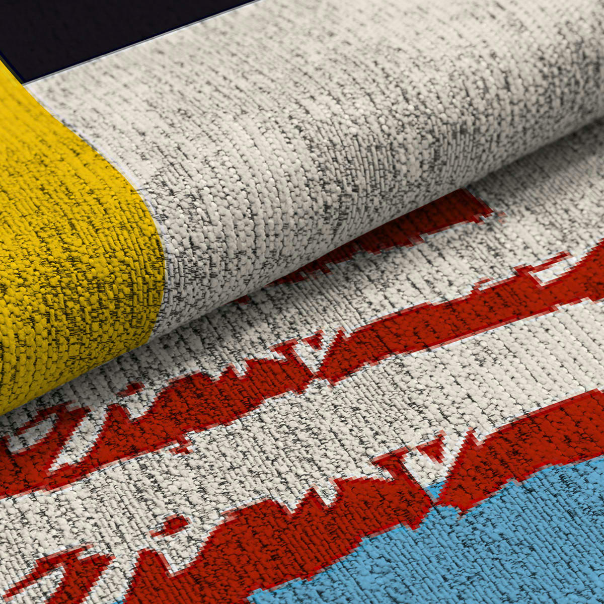 KINIMA - Tapis décoratif en coton imprimé design moderne multicolore 120x170 cm