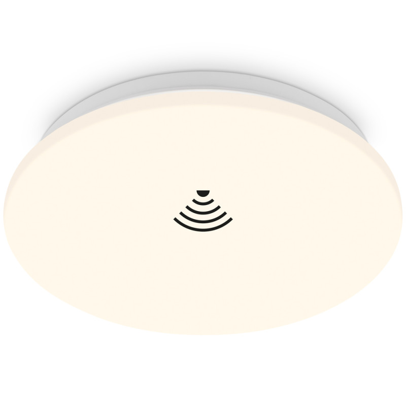 Plafonnier LED blanc avec détecteur de mouvement Ø 27 cm blanc chaud 1300 lm 12 W BRILONER