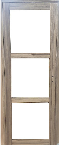 Bloc Porte Bois Frake Vitrage Transparent H204 X L73 Cm Côte Tableau P.gauche Gd Menuiseries