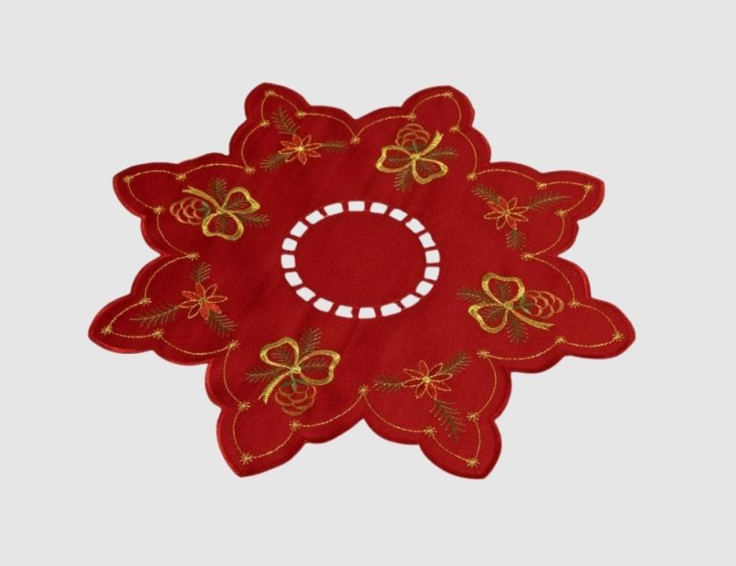 Tischdecke Tannenzweige Rot