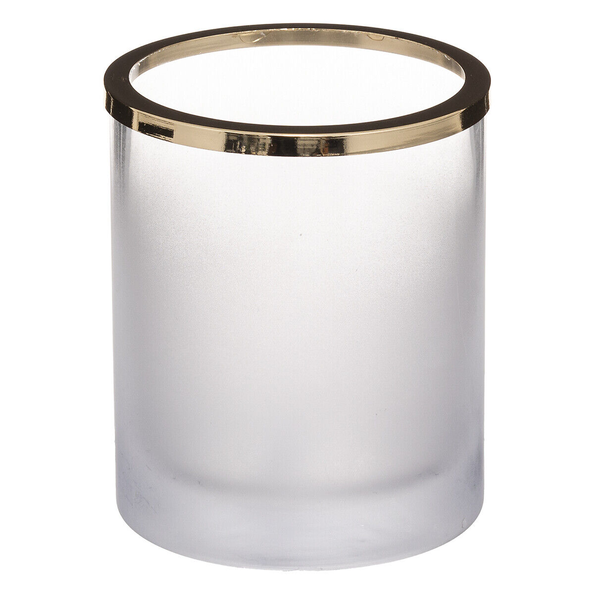 Castiçal em vidro com rebordo dourado