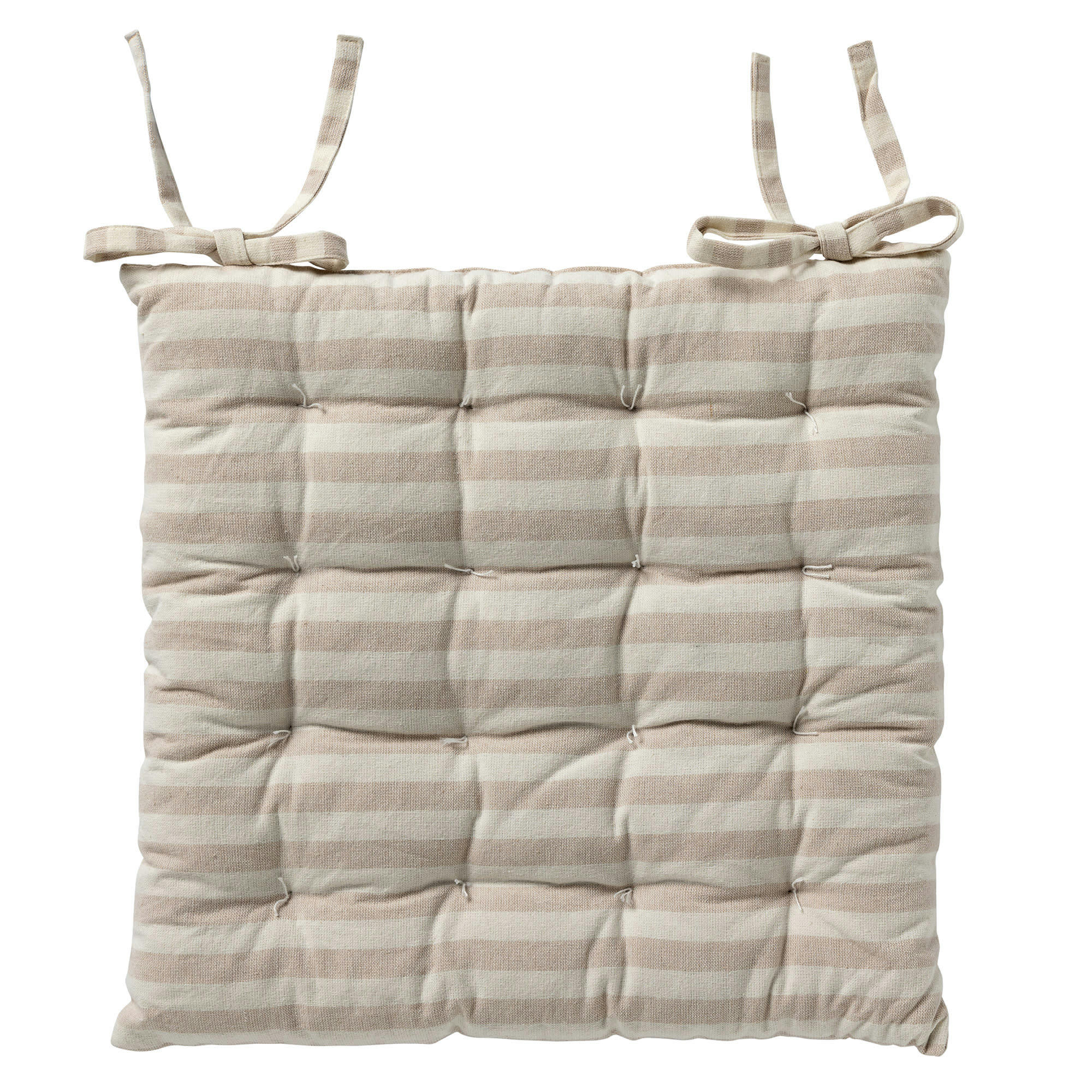 - Galette de chaise beige en coton et polyester 40x40 cm avec motif ray