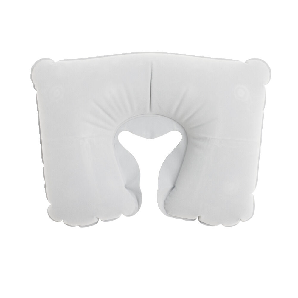 Coussin de voyage tour de cou gonflable gris 27x39,5cm