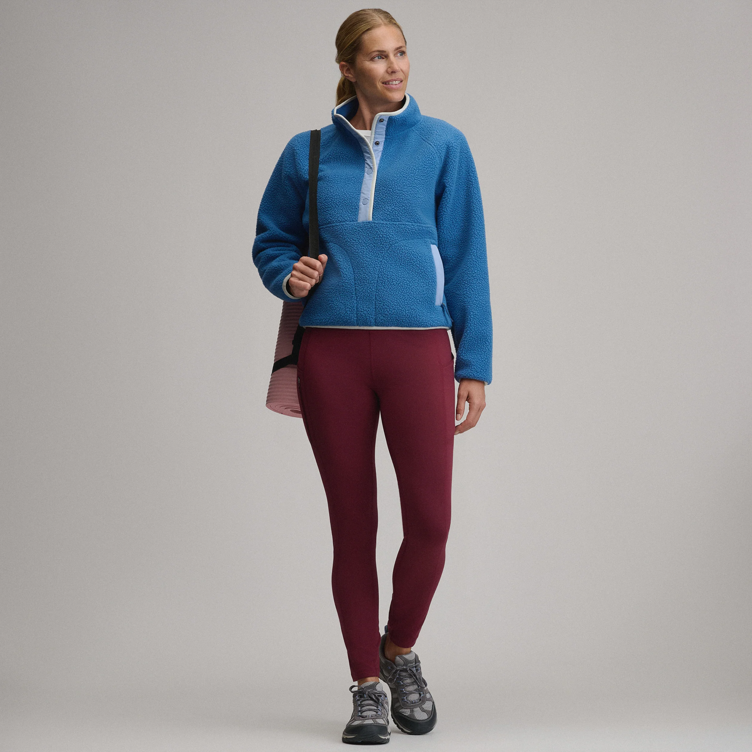 Women's Plush Fleece Snap-Mock Pullover