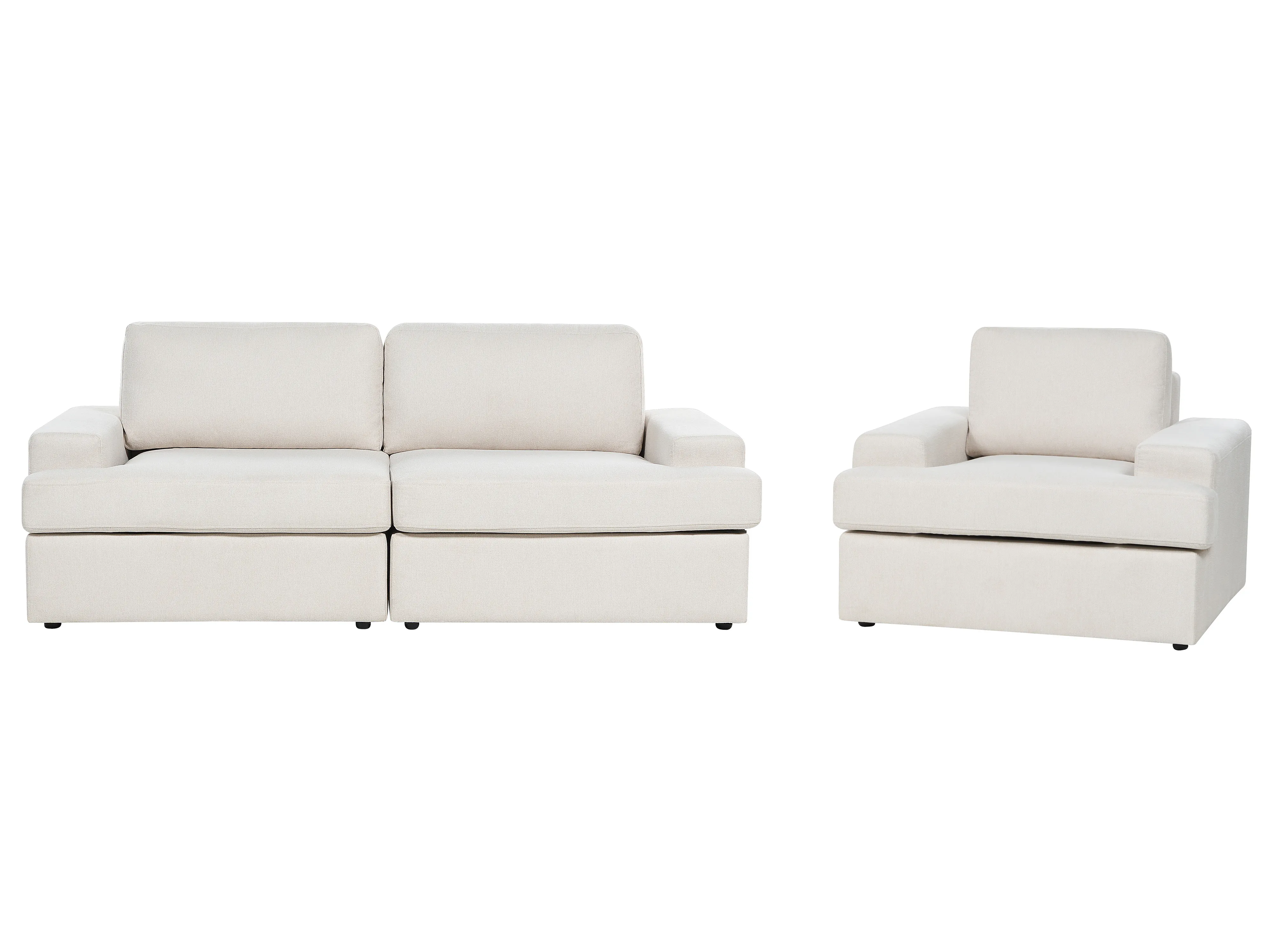 Living Room Set 4 Seater ALLA Fabric Light Beige