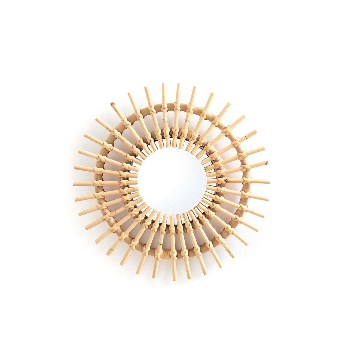 Miroir rotin forme soleil Ø45 cm, Nogu