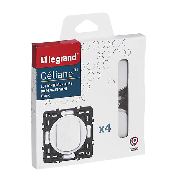 4 interrupteurs va-et-vient Legrand Céliane blanc
