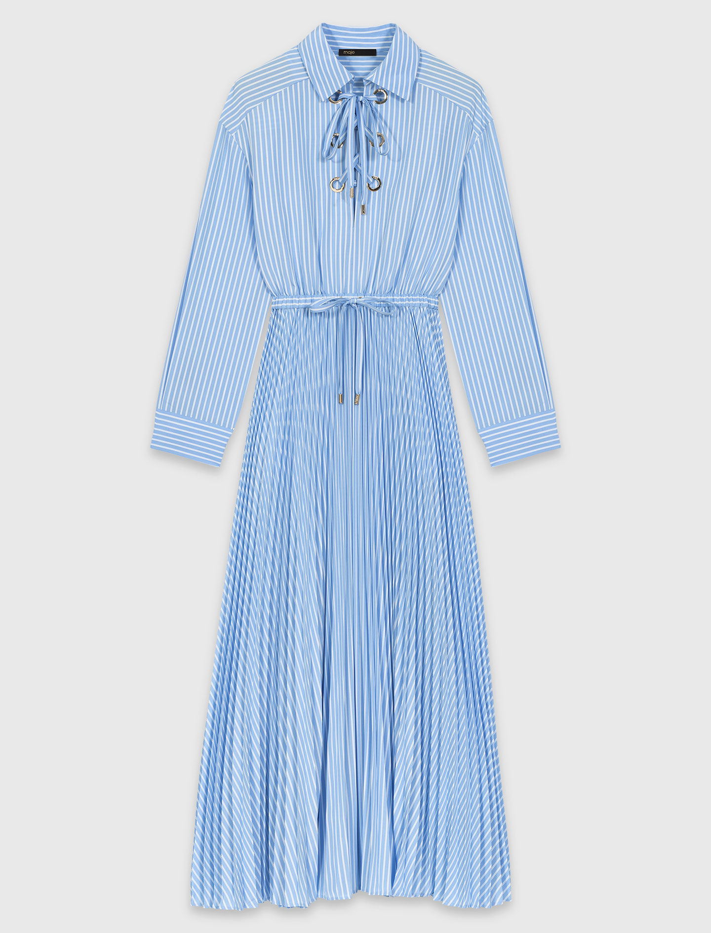 Robe longue plissée à œillets