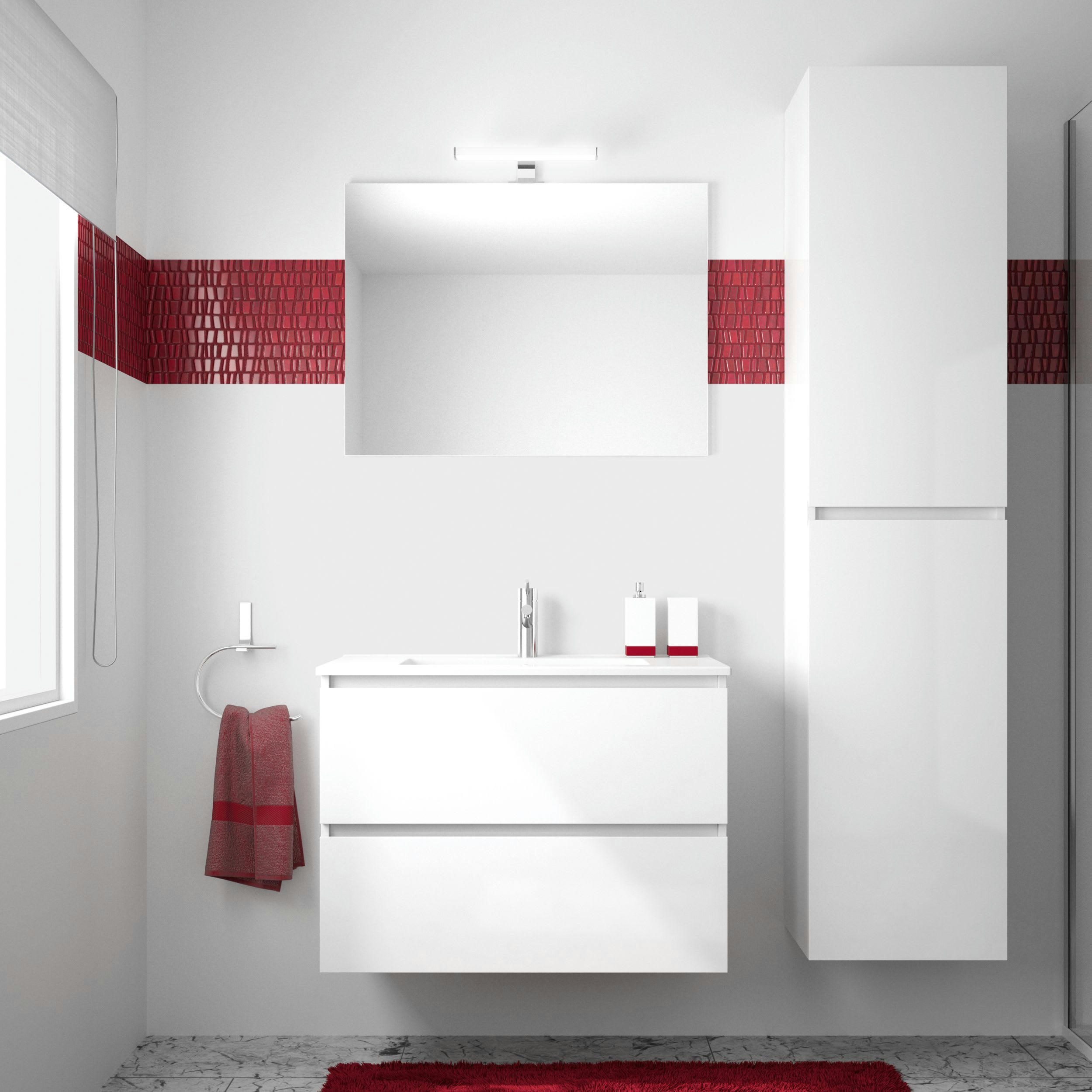 LIVO - Meuble sous-vasque blanc L80 x H60 x P46 cm