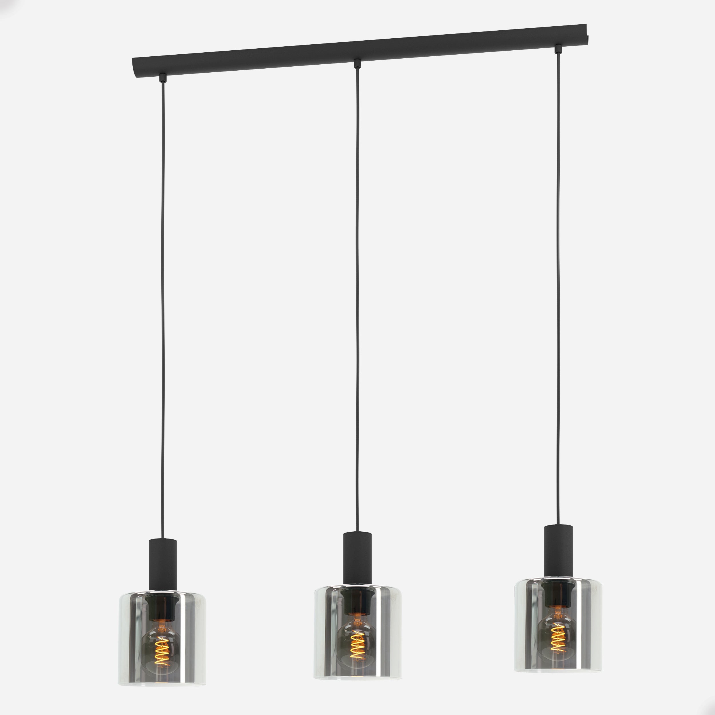 EGLO hanglamp Gorosiba - e27 - 85 cm - rookglas - zwart