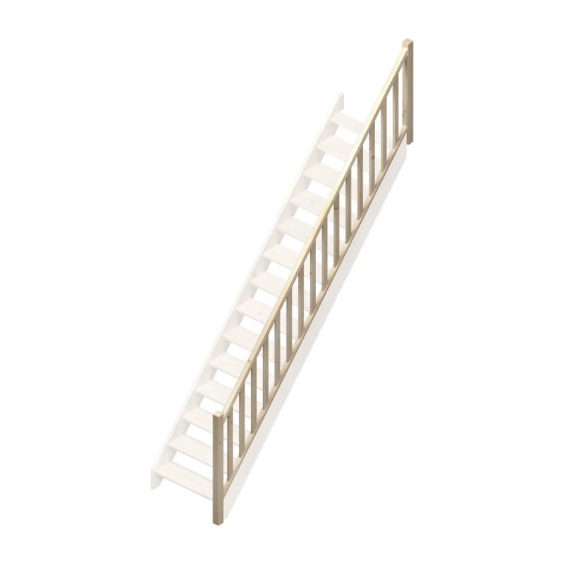 Rampe type A à balustres moulurés pour escalier Jura 1/4 droit SOGEM