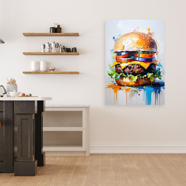 Obraz do kuchni baru jadalni, Hamburger Jedzenie 20x30