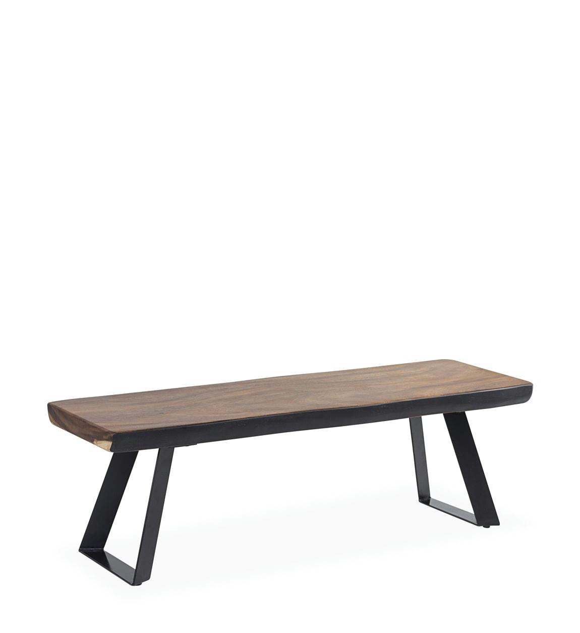 - Banc en bois marron et métal noir L 126cm