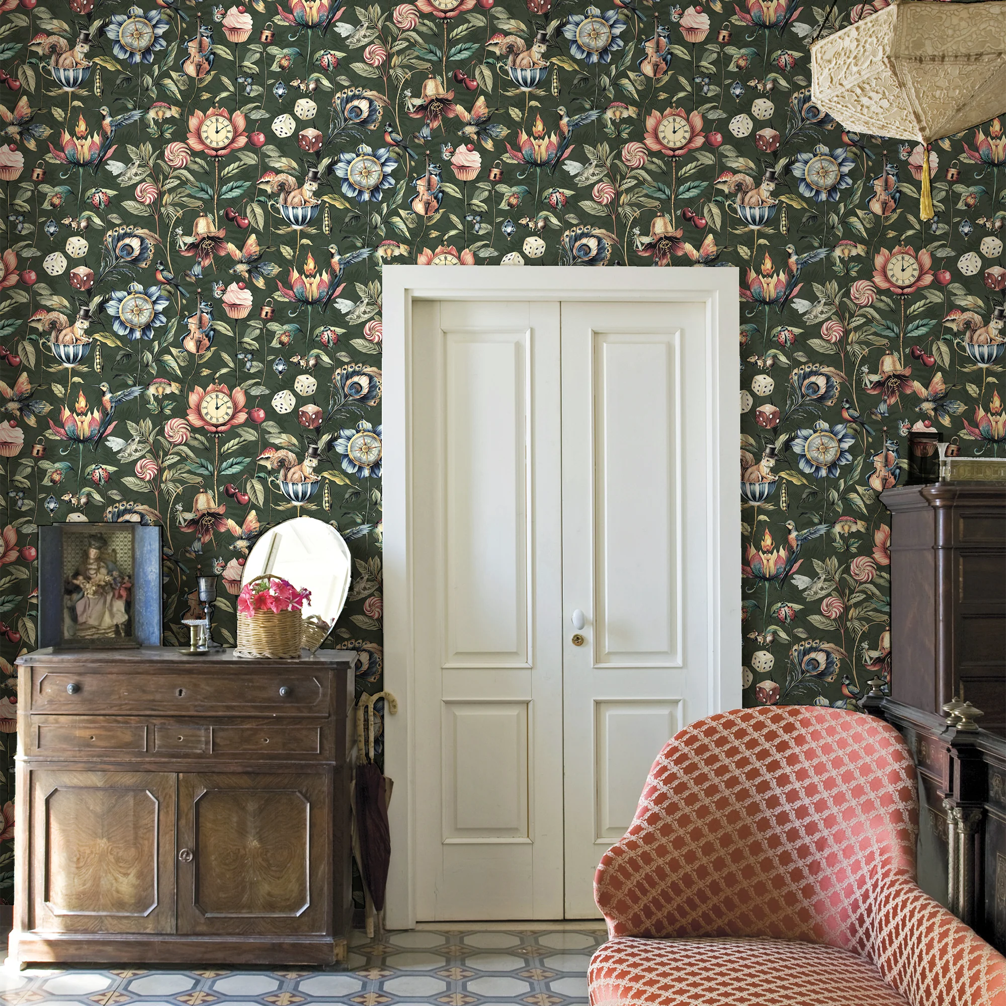 HOLDEN DECOR Papier peint intissé ELYSIUM vert anglais