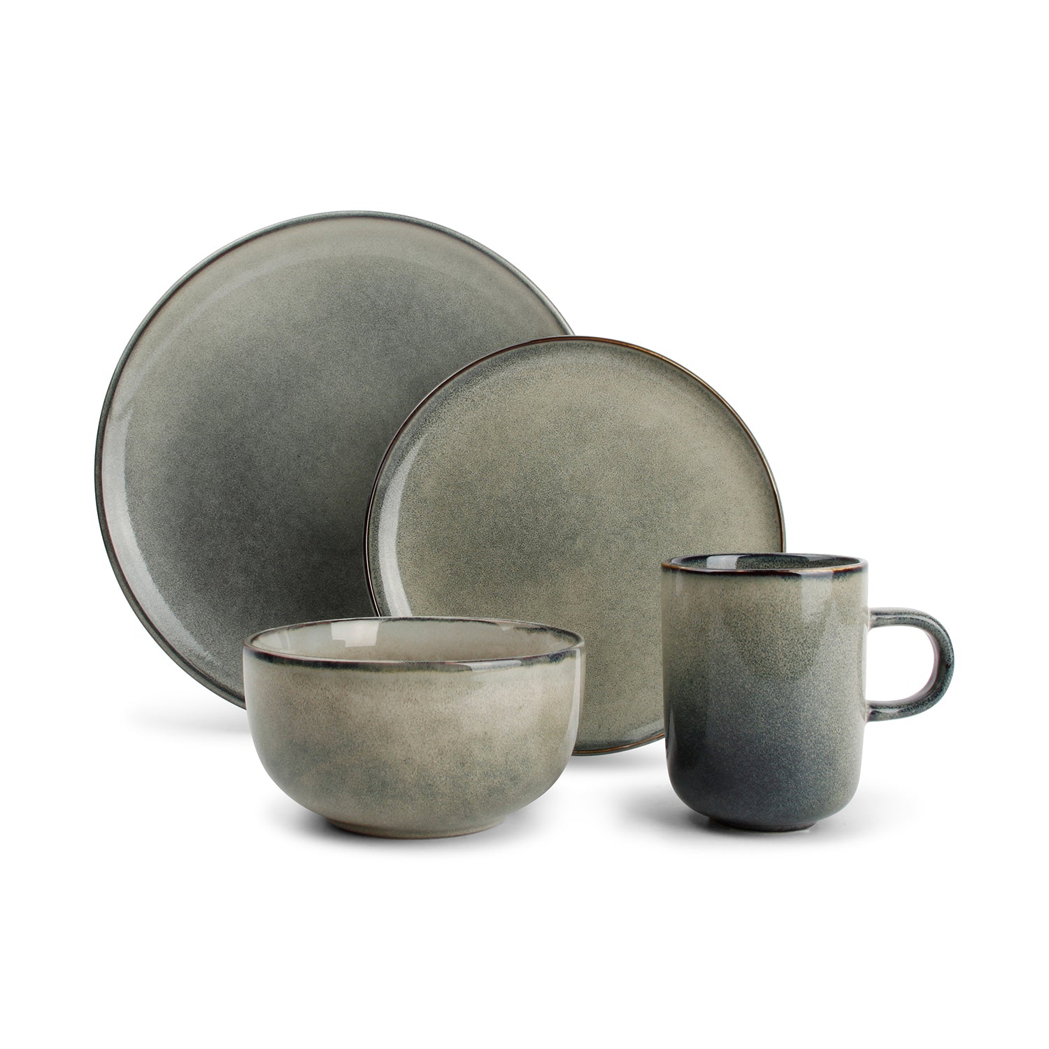 Salt & Pepper - Servies 16-delig groen/blauw Meridian
