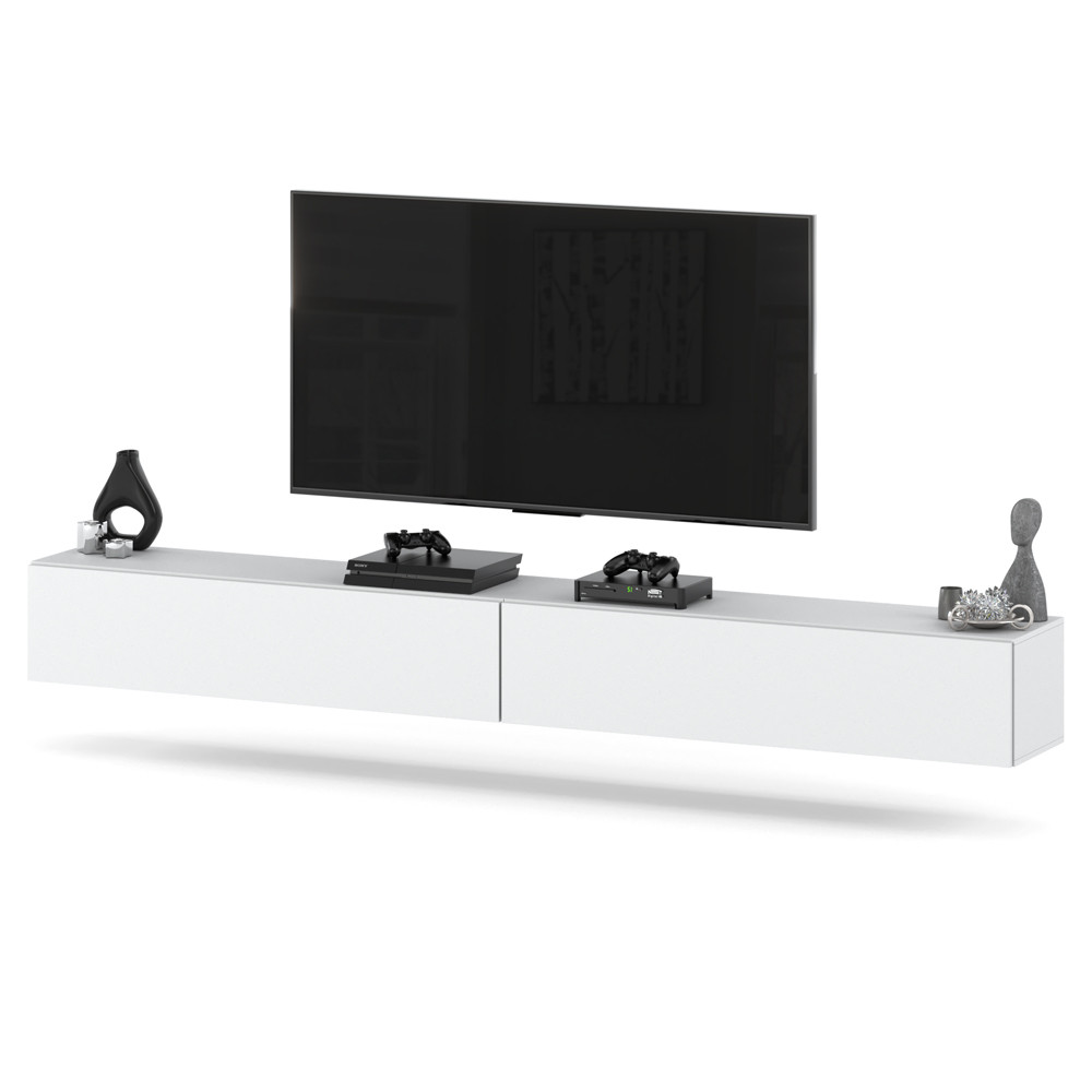 Szafka rtv wisząca biała 280cm tv duża do salonu sypialni