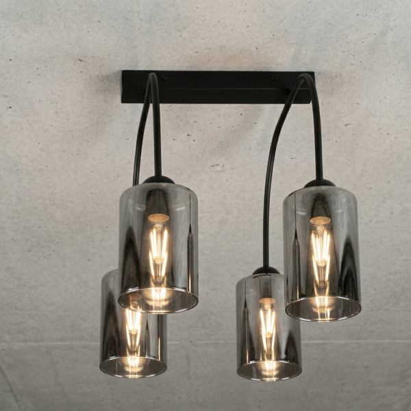 Lampa sufitowa czarna klasyczna nad stół EDYLIT 4xE27 DAVIS 15-491