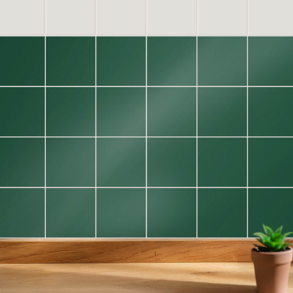 Naklejki na kafelki 10x10 cm Kolor Ciemnozielony 24 szt.