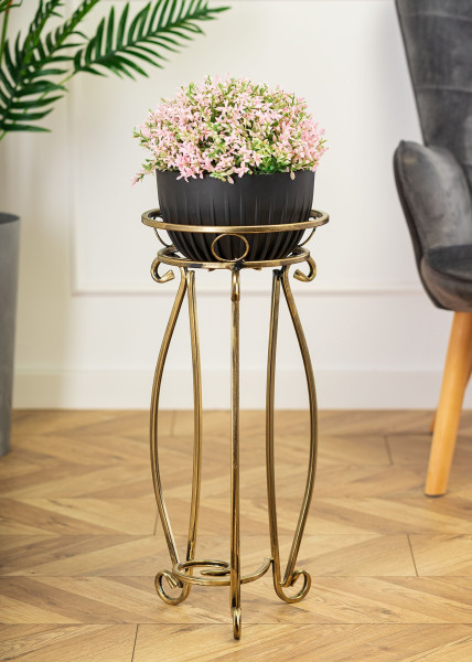Stabilny złoty metalowy kwietnik 62 cm