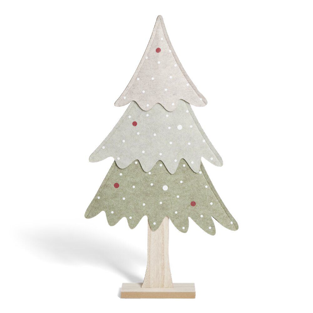Sapin à poser bois et feutrine vert H59cm