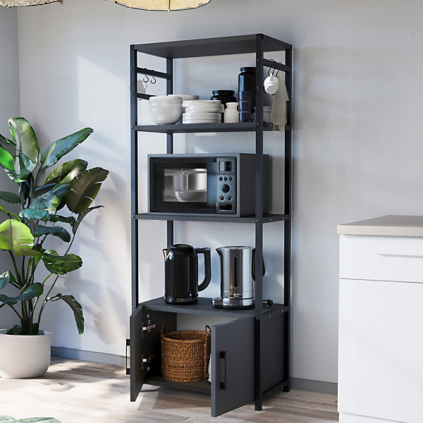 Etagère de cuisine Arhuni 139 x 56 x 30 cm noir anthracite