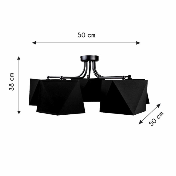 Lampa wisząca sufitowa Piazzo Cinqe czarna metal LOFT nowoczesna 5xE27
