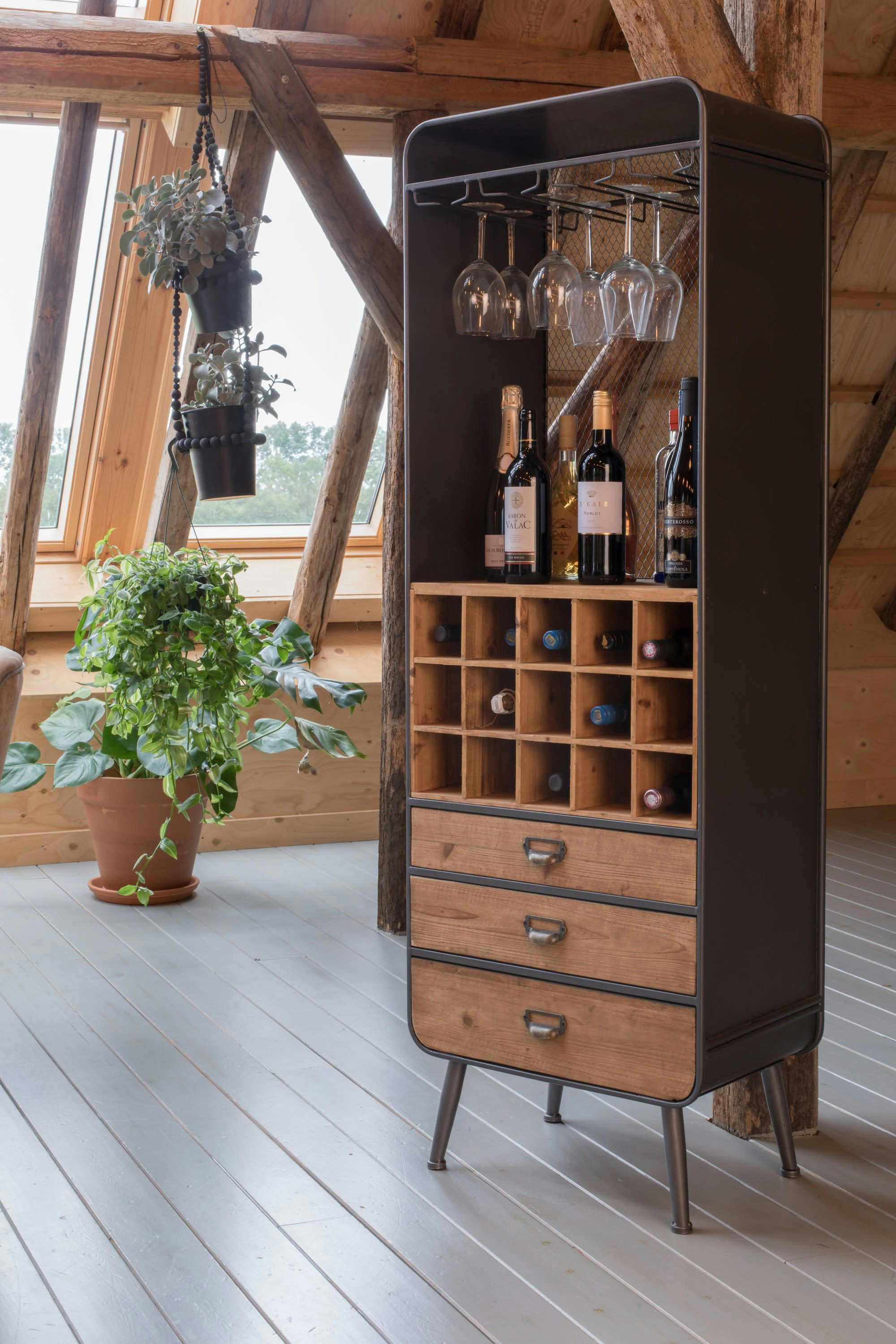 VINO - Meuble haut de cuisine en bois beige