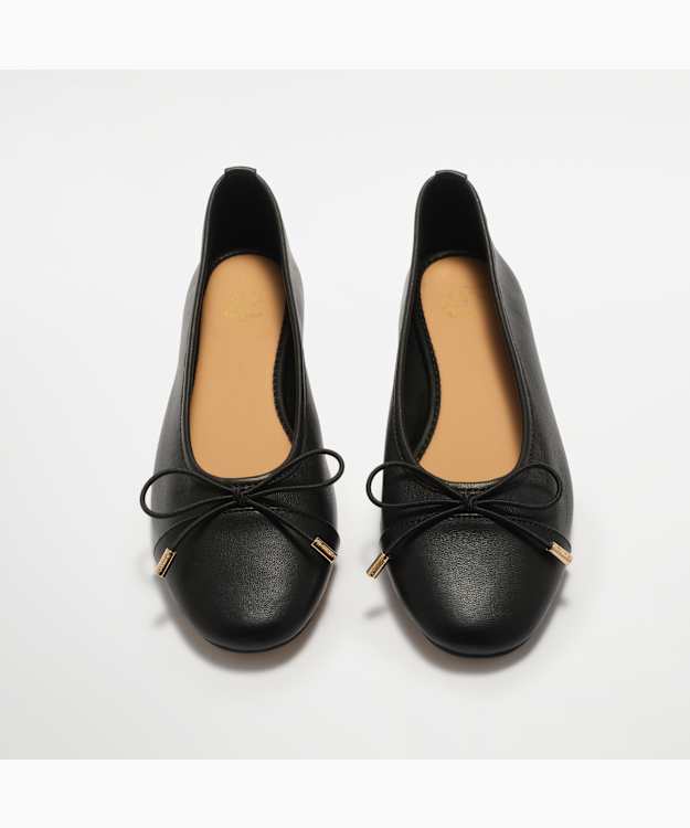 Haliah Black - Patent Toe Cap Ballet Flats