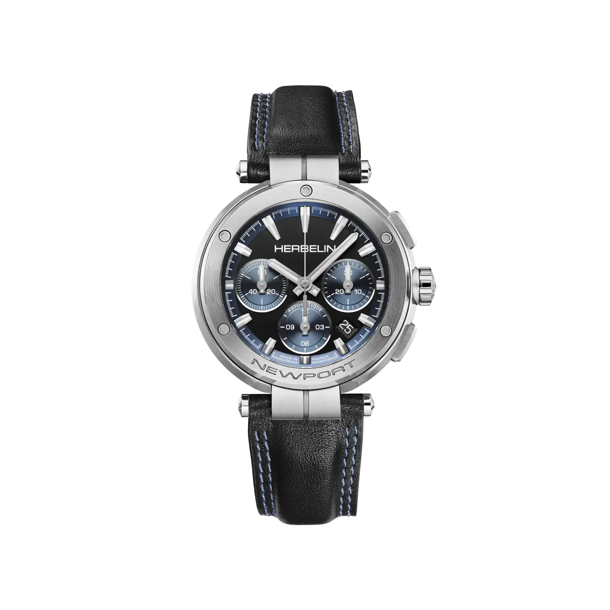 NEWPORT – CHRONO AUTOMATIQUE – ACIER & CUIR