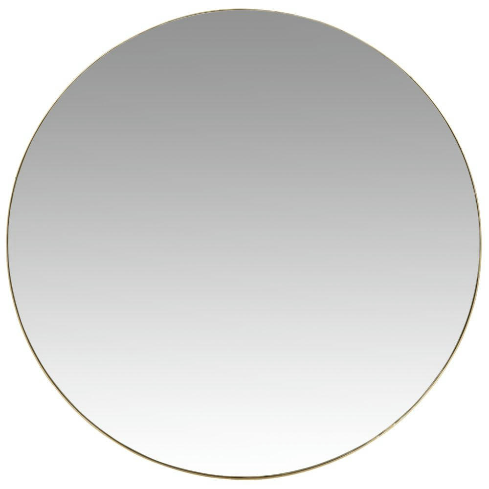 CLEMENT - Miroir rond en métal doré D90