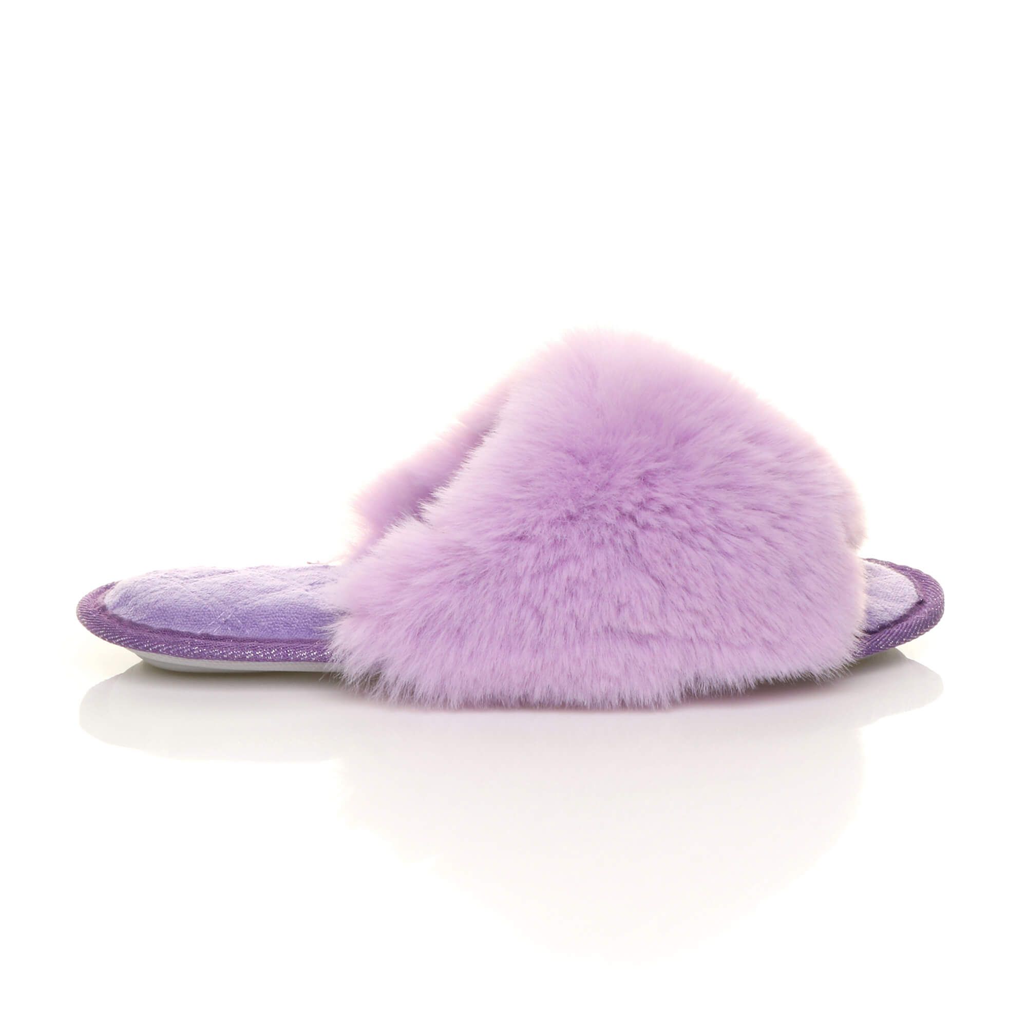 AJVANI Flat Heel Fluffy Peep Toe Slippers