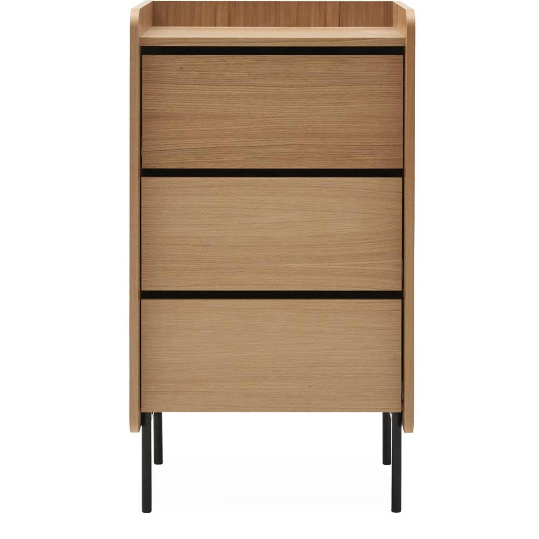 - Commode 3 tiroirs avec pieds en métal noir