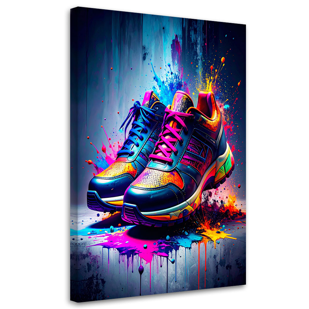 Obraz canvas młodzieżowy, Graffiti Kolorowe Buty Street Art 20x30