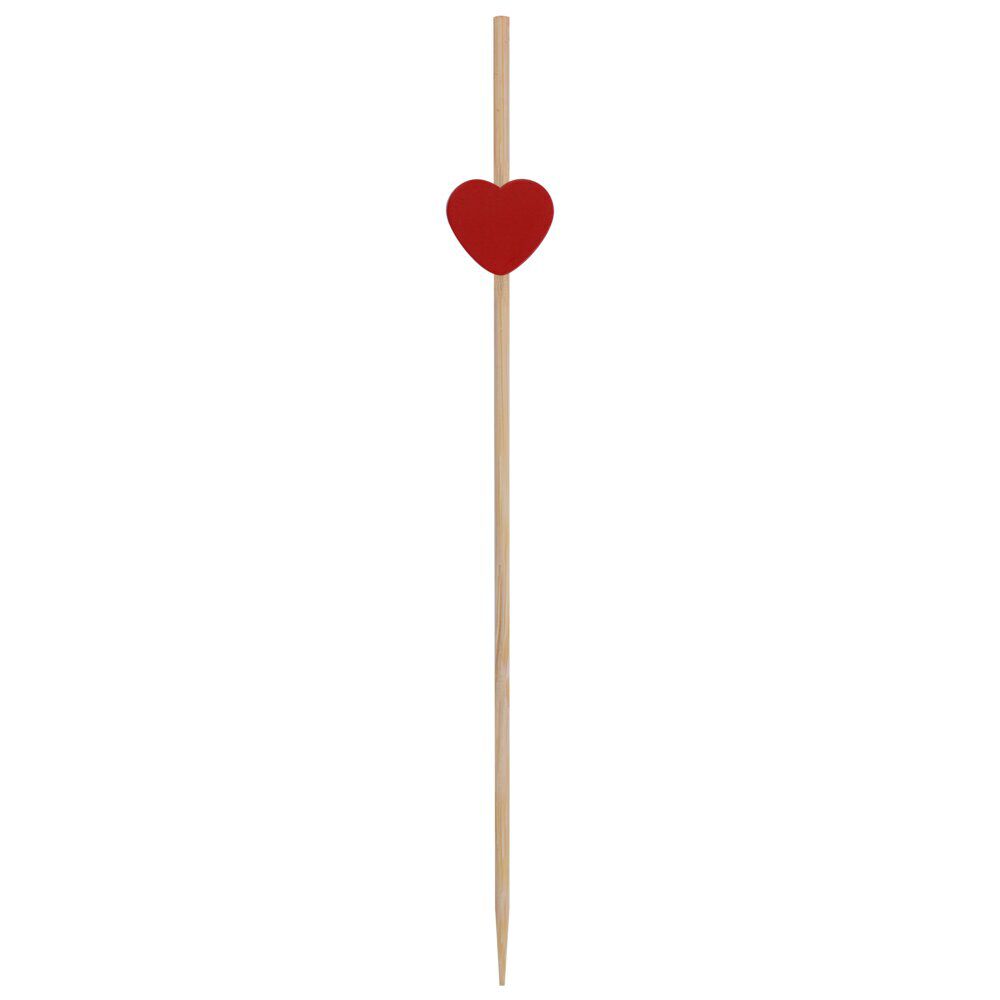 Pique apéritif bois avec coeur rouge x25
