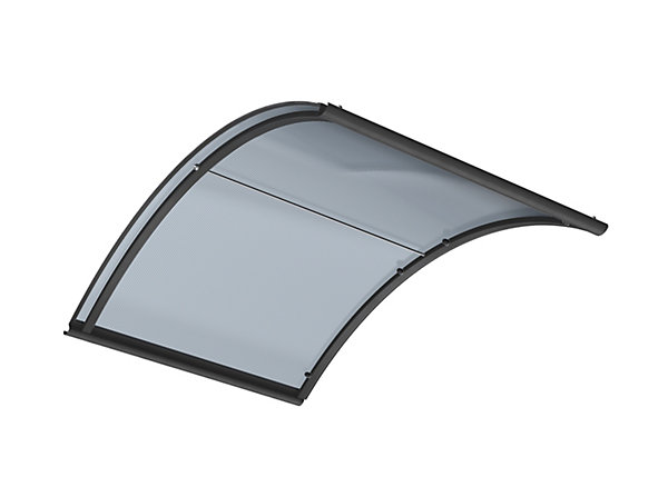 ARCTOM Auvent ARC 160x90, couleur anthracite RAL7016, plaque anthracite