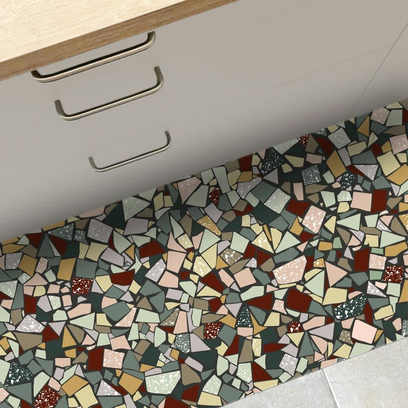 FRAGMENTS - Tapis Vinyle Médium l 50xL120cm Multicolore Mosaïque