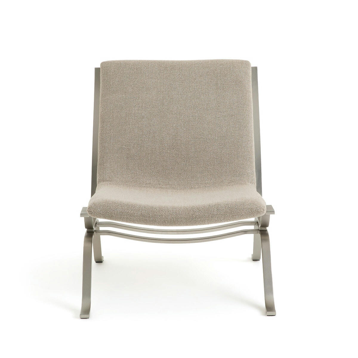 Fauteuil natté chiné nickel satiné, Pawel