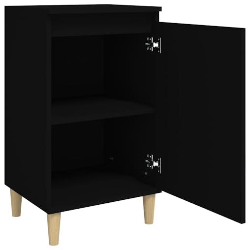 NNEVL Bedside Cabinet Black 40x35x70 cm Engineered Wood