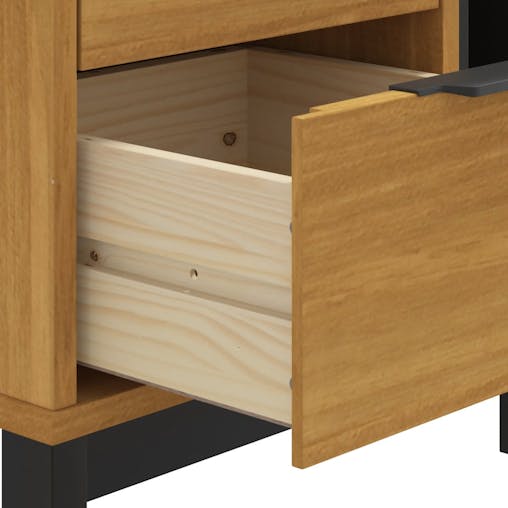 NNEVL Bedside Cabinet FLAM 49x35x50 cm Solid Wood Pine