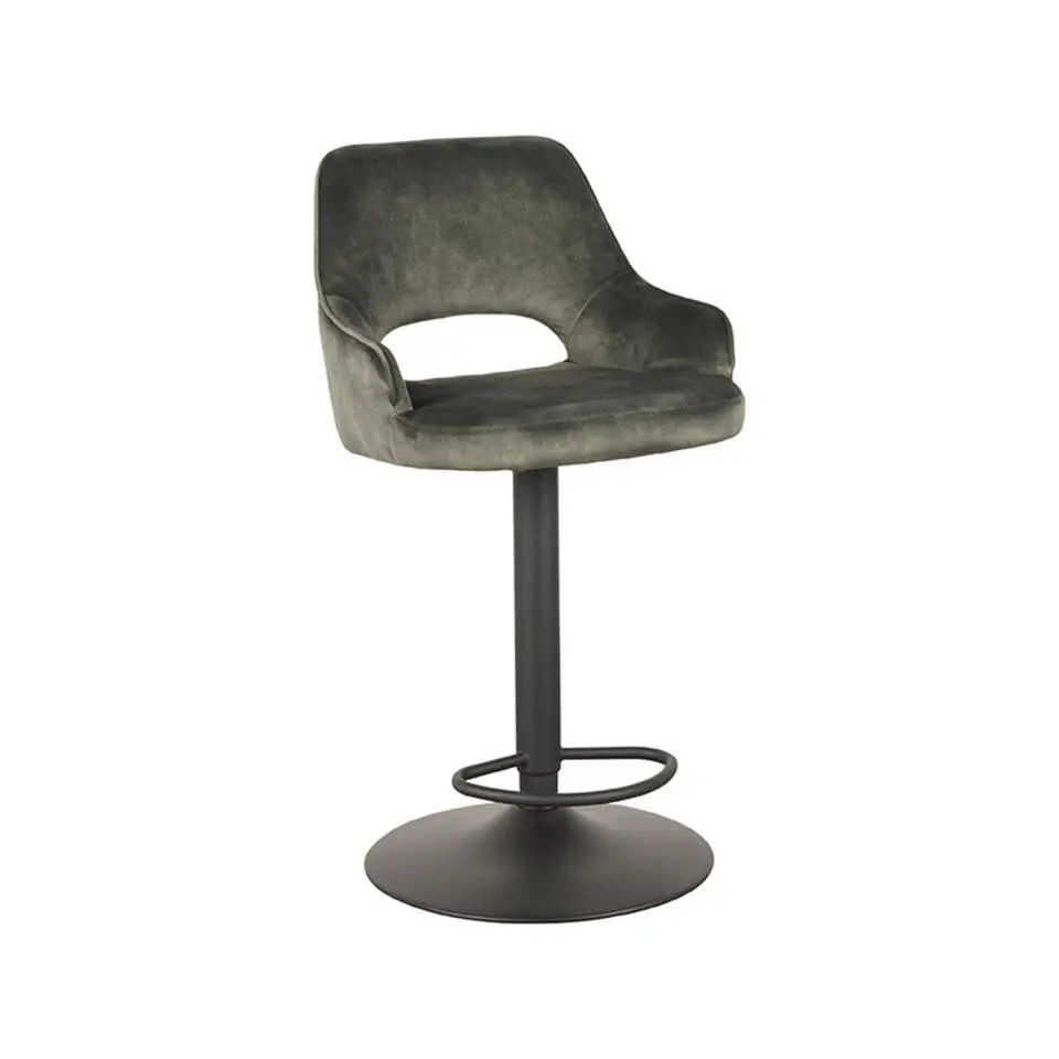 LABEL51 Barkruk Fer - Hunter - Velours - 47 x 45cm - set van 2