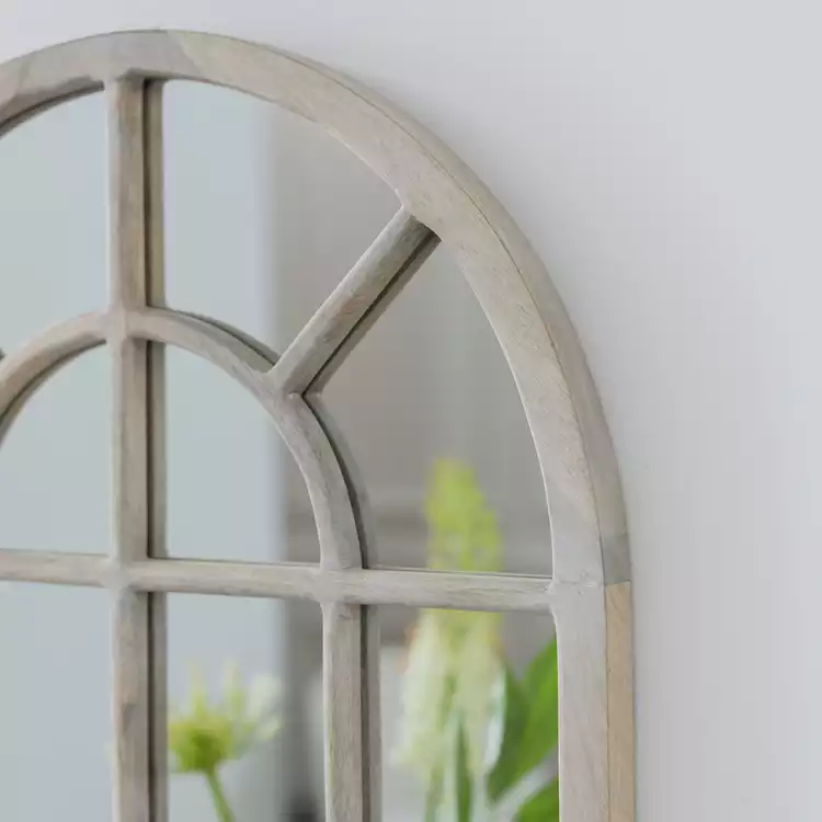 Habitat White Window Arch Wall Mirror - 70x50cm