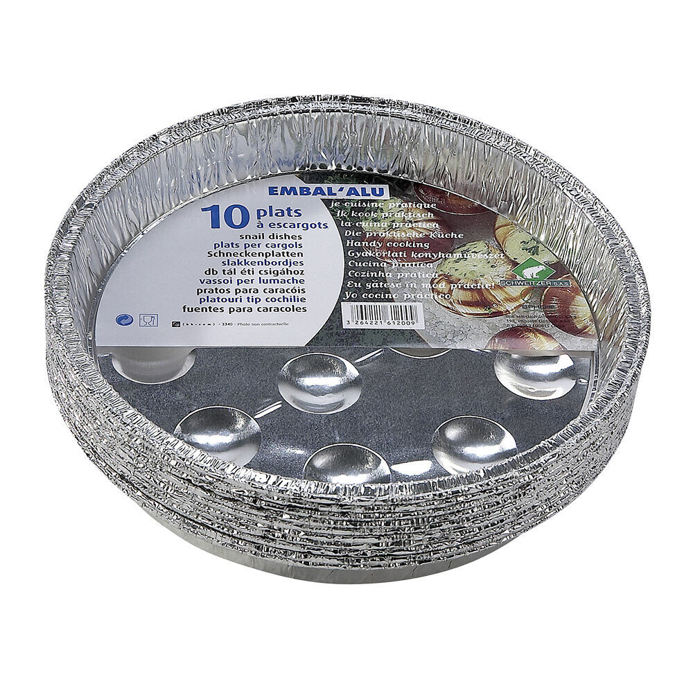 Barquettes escargots aluminium x10