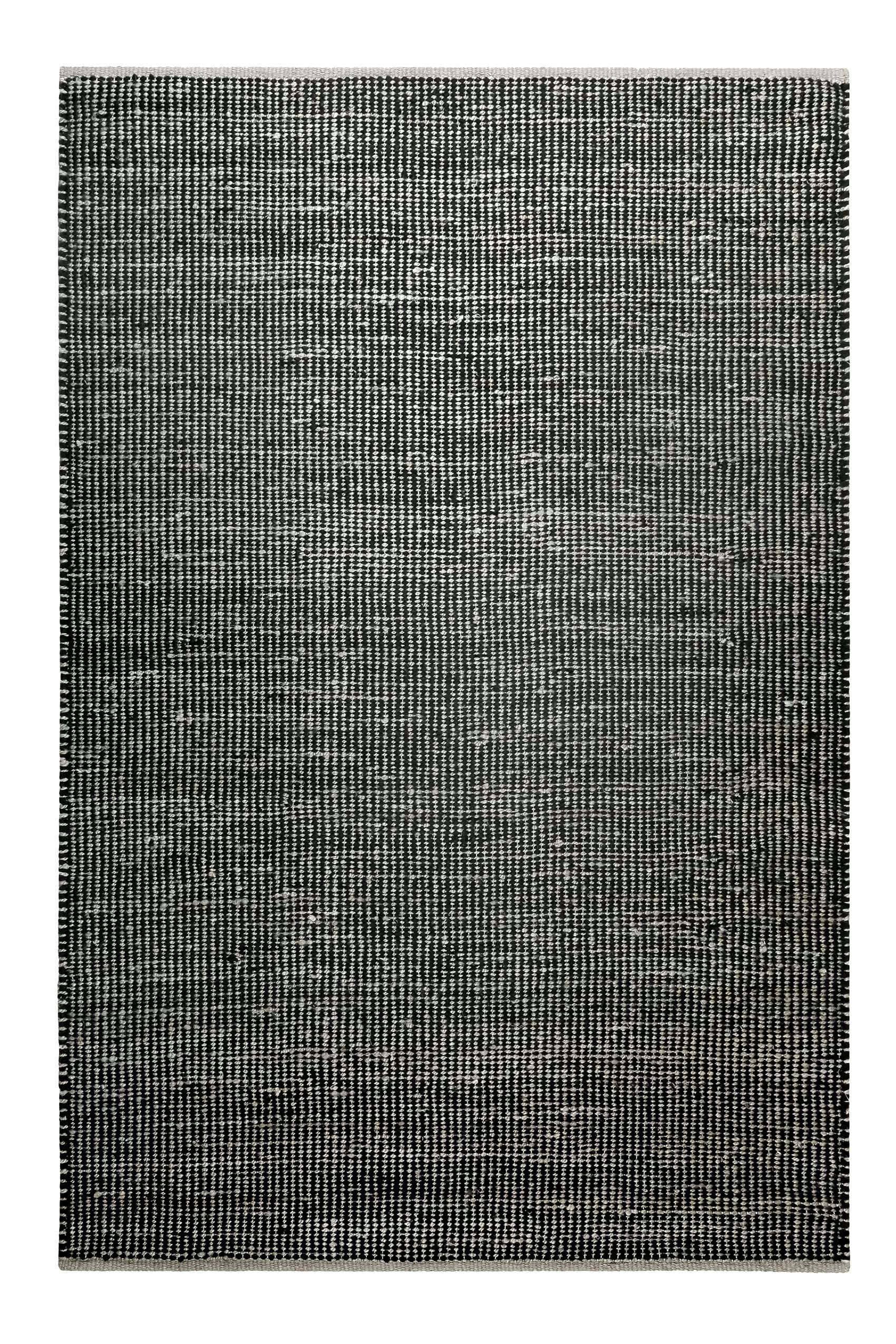 TOULOUSE - Tapis tissé main en laine et jute noir et gris 130x190