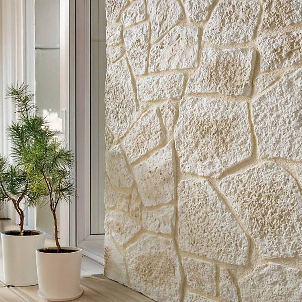 Parement imitation pierre beige béton 1 m2